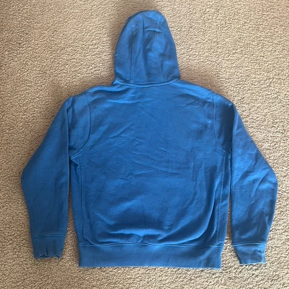 Nike Mens Pullover Hoodie Sweatshirt Swoosh Logo Athletic Casual Blue Size S - Picture 2 of 5